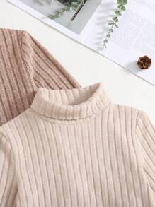 2pcs/Set Tween Girl High Neck Long Sleeve Jumpsuit - Multicolor - View 4