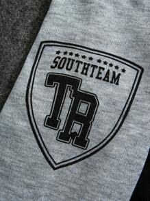 年轻男孩新款水洗黑色休闲宽松英式刺绣拼接长袖牛仔夹克，简约时尚设计，适合日常穿着 - 黑色 - 查看 7