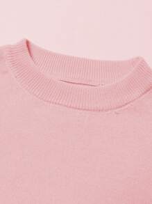 Nastolatka Słodki Wzór Serca Panterki Luźny Wygodny Miękki Drukowany Dzianinowy Sweter Dla Dziewczynek