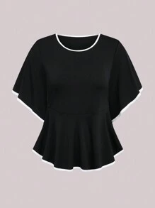 DreamSkyne Bộ 2 chiếc/Bộ đầm dệt kim thanh lịch cỡ lớn cho nữ - Đen và trắng - Xem 7