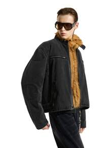 NEON BLANC Men's Washed Denim Zip-Up Jacket, Long Sleeve