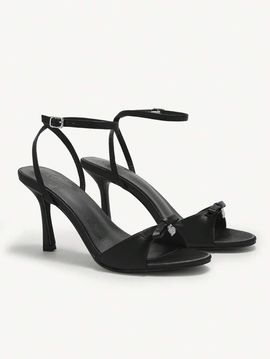 CUCCOO CHICEST Women's Black Peep Toe High Heel Sandals For Christmas - Black - View 1