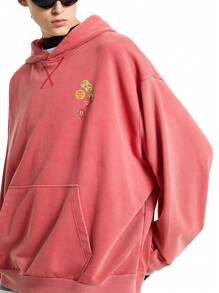 NEON BLANC 男士街头风格针织连帽套头衫图案长袖连帽衫，适合朋友、丈夫、男朋友的礼物，适合秋冬 - 紅色 - 查看 5