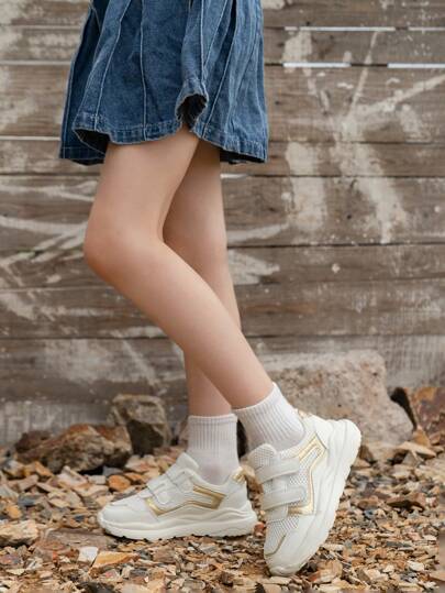 1 Pair White Patchwork Spring Fashion Children Sports Casual Shoes