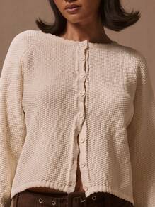 MUSERA Waffle Knit Button Up Cardigan Y2k Spring Casual Cute 90's Sun