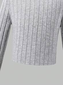 3-Color Girls Tight Pleat Basic Casual T-Shirt, Autumn/Winter