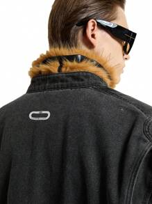 NEON BLANC Men's Washed Denim Zip-Up Jacket, Long Sleeve