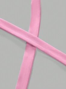 SHEIN EZwear 夏季浪漫休闲大码迷你吊带背心裙，带蝴蝶结和背部褶皱设计 - 粉色 - 查看 4