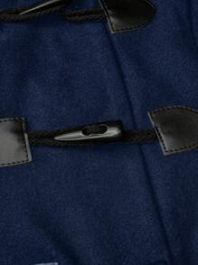 EMERY ROSE 大码秋季休闲收腰喇叭纽扣连帽 A 字形夹克