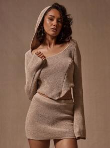 MUSERA Asymmetrical Hem Long Sleeve Sweater - Multicolor - View 1