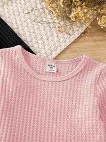 SHEIN 3pcs/Set Young Girl Simple And Versatile Comfortable T-Shirts - Multicolor - View 6