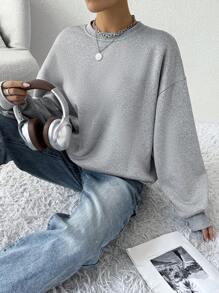 SHEIN EZwear 女士新款秋冬运动卫衣，简约百搭两件套 - 彩色 - 查看 6