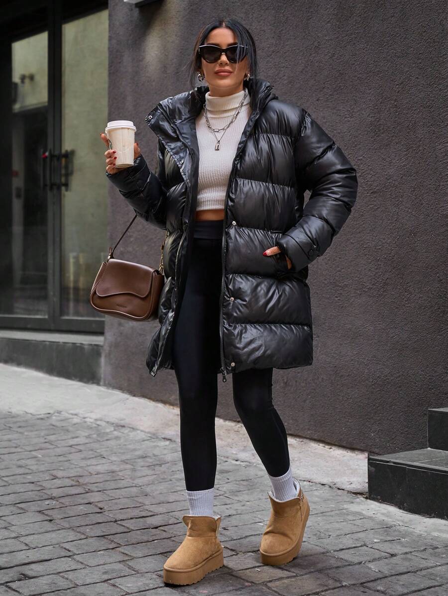 EURMUSE Keep Warming Feature, Long Line Puffer Winter Coat