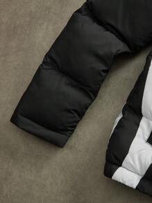 Manfinity VCAY Giacca imbottita casual con chiusura lampo e stampa a lettera per uomo, invernale