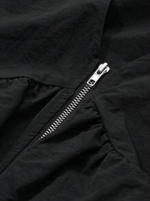 FRIFUL Women Solid Color V-Neck Zipper Sleeveless Tank Top, Autumn - Grey - View 7