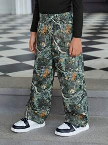 SHEIN Explorewe Young Girl Loose Fit Camouflage Pants, Streetwear Dark Casual Style, Multi-Wear For Autumn/Winter, Suitable For Streetstyle And Everyday - Multicolor - View 5