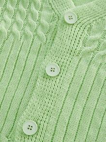 AKNOTIC Business Casual Men's Knitted Loose Drop Shoulder Casual Cardigan, For Fall Winter - Mint Green - View 7