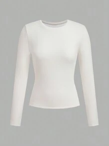 SHEIN EZwear 3 件装 保暖内衬长袖紧身 T 恤，秋冬款 - 黑與白 - 查看 3