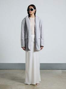 AiiRZ 奢华的粗花呢纹理超大冬季西装外套专业办公室服装现代精致优雅工作服必备秋冬外套