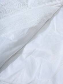 SHEIN Essnce Chaqueta de punto de cable blanca para mujer, chaqueta informal con cremallera holgada, chaleco de cuello redondo de unicolor con cremallera para mujer en otoño/invierno. Cálida y fácil de combinar, adecuada para uso diario, ir a trabajar, en casa, etc. - Blanco - Ver 7