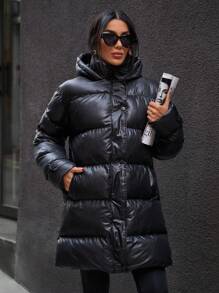EURMUSE Keep Warming Feature, Long Line Puffer Winter Coat