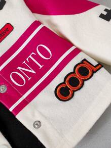 SHEIN 3pcs Young Girl Kid's Motorcycle Graphic Print Set, Autumn/Winter - Hot Pink - View 5