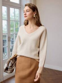 MOTF PREMIUM SOLID V-NECK LOOSE FIT SWEATER - Multicolor - View 5