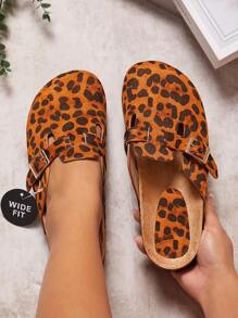 SHUZIA 女式波士顿木屐宽版豹纹一脚蹬穆勒鞋圣诞假期秋冬季度假氛围 - 彩色 - 查看 4