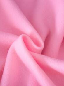 SHEIN Leap Crew Tween Girl Applique Knit Fleece Colorblock Bomber Jacket, Back To School Season, European/American School Style - Pink - View 3