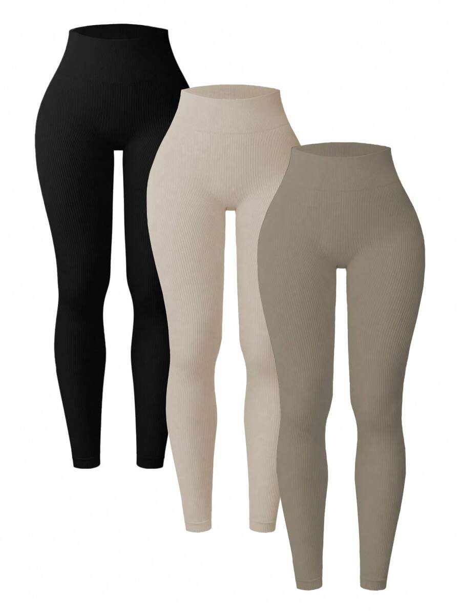 Easithlete Dam enfärgade andningsbara bekväma sportleggings yogabyxor - Multifärgad - Visa 1