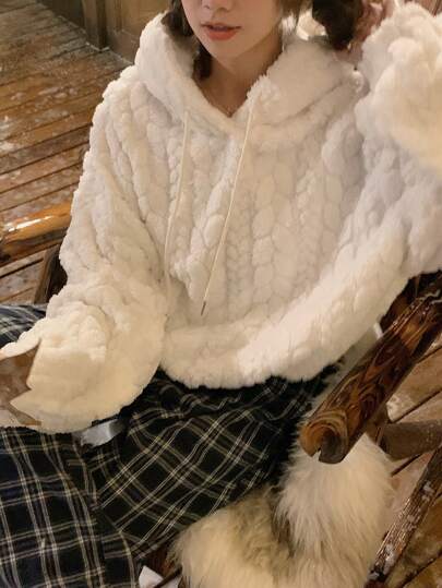 DAZY Women Casual Loose Fit Hooded Fleece Long Sleeve Sweatshirt, Winter Clothes,Fall Women Clothes,Fleece Lined