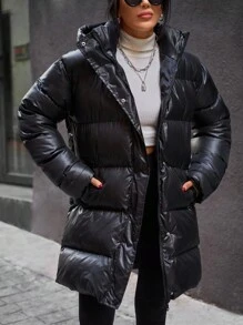 EURMUSE Keep Warming Feature, Long Line Puffer Winter Coat