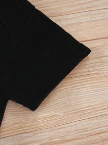 Cute Comfortable "My Sibling Has Claws" Letter Print Baby Boy Bodysuit - Black - View 4