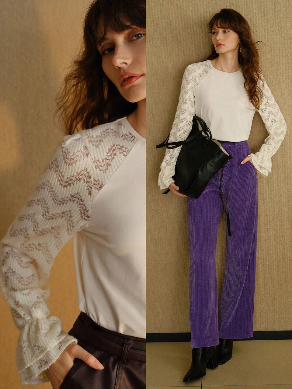 MOTF STUDIO SOLID RAGLAN FLARE SLEEVE TOP