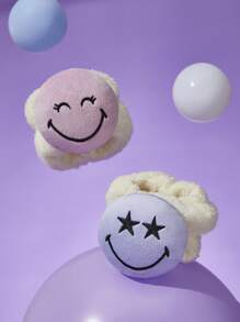 SmileyWorld® | SHEIN 2pcs Smile Cartoon Embroidery Adjustable Wrist Strap, For Home, Bathroom Decor, Summer - Multicolor - View 3
