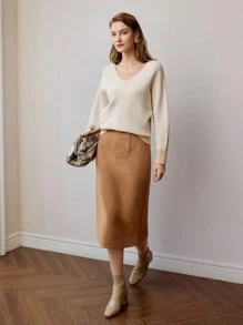 MOTF PREMIUM SOLID V-NECK LOOSE FIT SWEATER - Multicolor - View 12