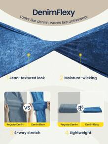 GLOWMODE Top de tirantes con espalda en U de efecto denim, para yoga de bajo impacto y uso diario, con copas extraíbles - Multicolor - Ver 2