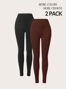 SHEIN Tall 休闲女士休闲针织裤（两件套） - 彩色 - 查看 1