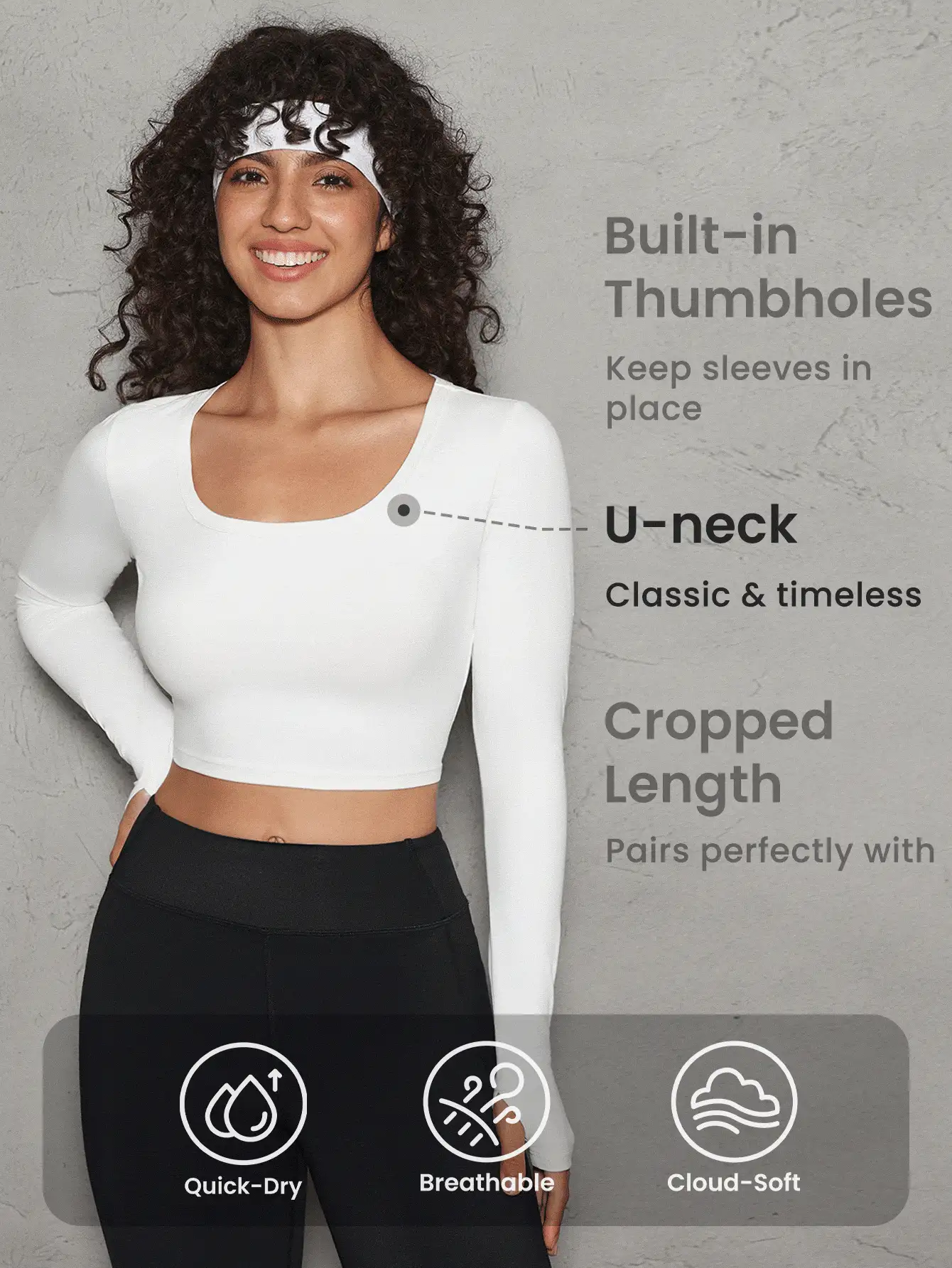 Lifespree Áo thun cổ chữ U Yoga Fitness Slim Fit thoáng khí khô nhanh - trắng - Xem 3