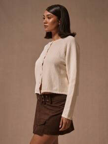 MUSERA Waffle Knit Button Up Cardigan Y2k Spring Casual Cute 90's Sun