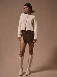 MUSERA Waffle Knit Button Up Cardigan Y2k Spring Casual Cute 90's Sun