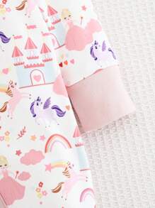 Cozy Pixies 女婴芭蕾舞者印花色块柔软针织圆领长袖连体衣 - 彩色 - 查看 6