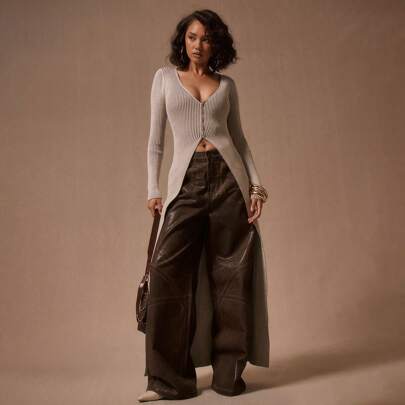 Longline Button Up …