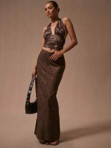 MUSERA Distressed Maxi Skirt Y2k Summer Elegant, Casual, Cute Christmas Party