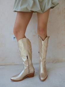 Styleloop Women's Fashion White Versatile Outdoor Party Classic Knee-High Boots Fall