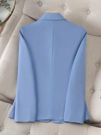 女式优雅纯色单排扣收腰西装外套，秋季