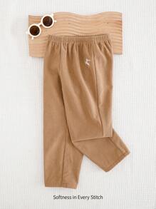 Cozy Pixies Young Boy Casual Loose Elastic Waist Deer Pattern Pants - Khaki - View 5