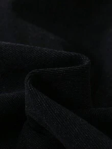 SHEIN 青少年男孩 2 件时尚休闲黑色牛仔口袋设计无袖背心和宽松舒适大口袋直筒牛仔裤，适合日常穿着和秋冬季青少年男孩服装 - 黑色 - 查看 5