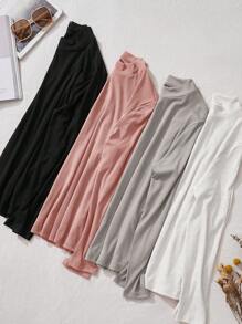 Franclia 大码多色罗纹修身针织上衣，休闲日常穿着 - 彩色 - 查看 3