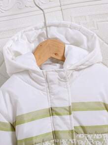 SHEIN Young Boys Classic Versatile Casual Cool Hooded Warm Snow Ski Padded Coat, Autumn/Winter - Multicolor - View 3